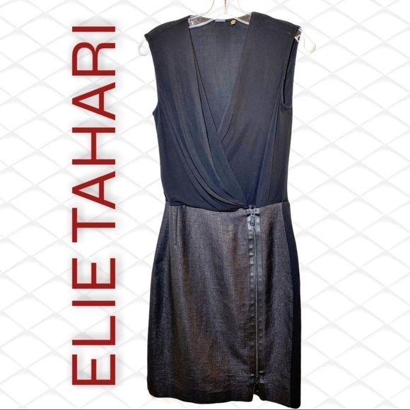 ELIE TAHARI Drayla Elegant Mixed Media Sheath Dress, Size 0 - Picture 11 of 12